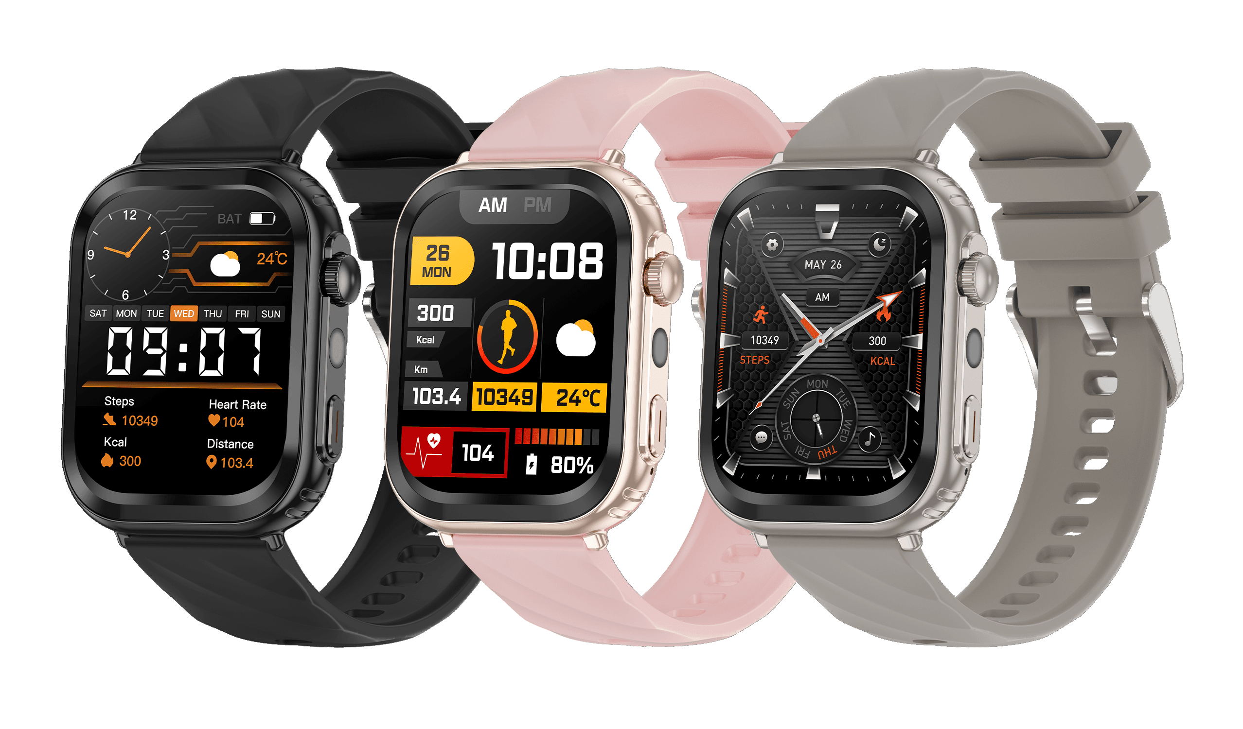 DLD D10 Square AMOLED Smartwatch